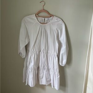 DISSH White Pleated Buttoned Sundress